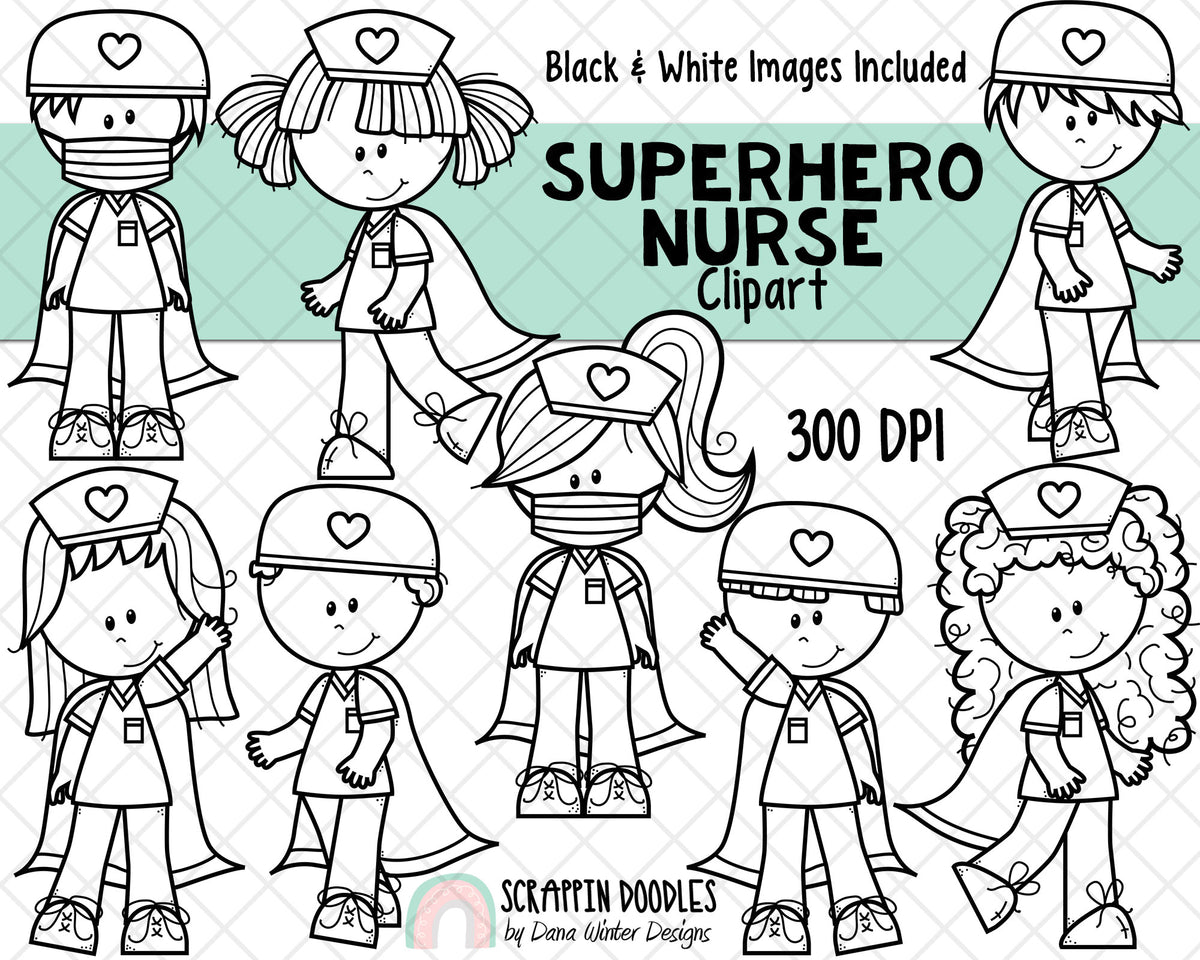 Nurse ClipArt - Superhero Nurse ClipArt - Paramedic ClipArt - Hospital - Doctor - Nurses - Nurse Gift Ideas