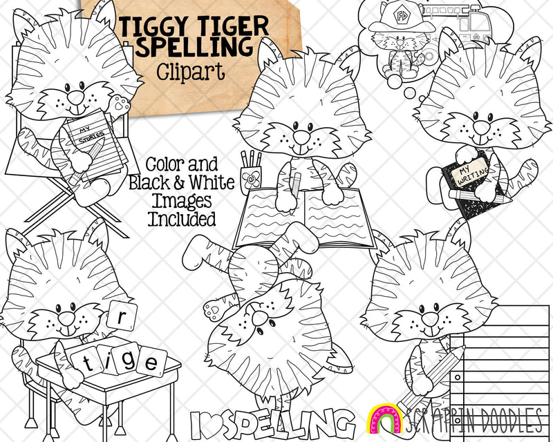 Tiggy Tiger ClipArt Bundle - Commercial Use PNG