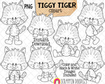 Tiggy Tiger ClipArt Bundle - Commercial Use PNG