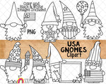 USA Gnome ClipArt - 4th of July Gnomes - Patriotic Garden Gnomes - Commercial Use PNG - Sublimation Graphics