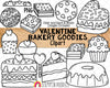Valentine's Day Clip Art - Valentine Baking - Heart Cake - Chocolate - Heart Cookies - Commercial Use PNG - Sublimation Graphics