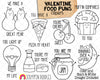 Valentine Food Puns ClipArt - Valentines Day Graphics - Commercial Use PNG