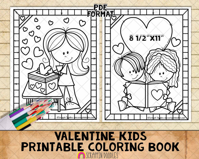 Valentine Kids Coloring Book - Valentine's Day Coloring Pages