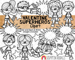 Valentine's Day ClipArt - Superhero Clip Art - Love Superheros - Commercial Use PNG - Sublimation Graphics