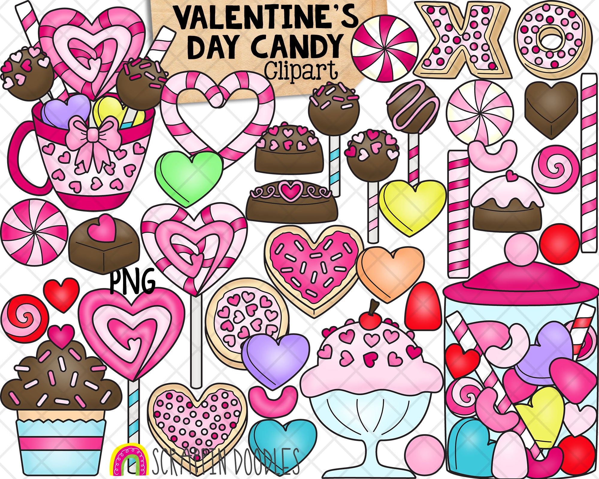 valentines day candy clipart - valentine cookie graphics