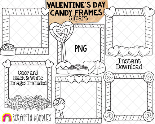 Valentine's Day Candy Frames ClipArt - Commercial Use PNG