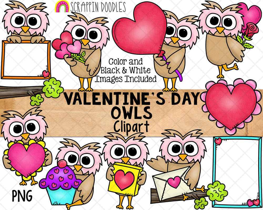 Valentine's Day ClipArt - Valentine Owls - Owl ClipArt - Valentines Da ...