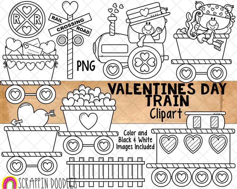 Valentines Day Train ClipArt