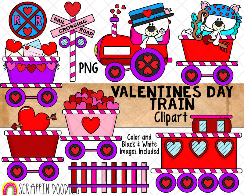 Valentines Day Train ClipArt
