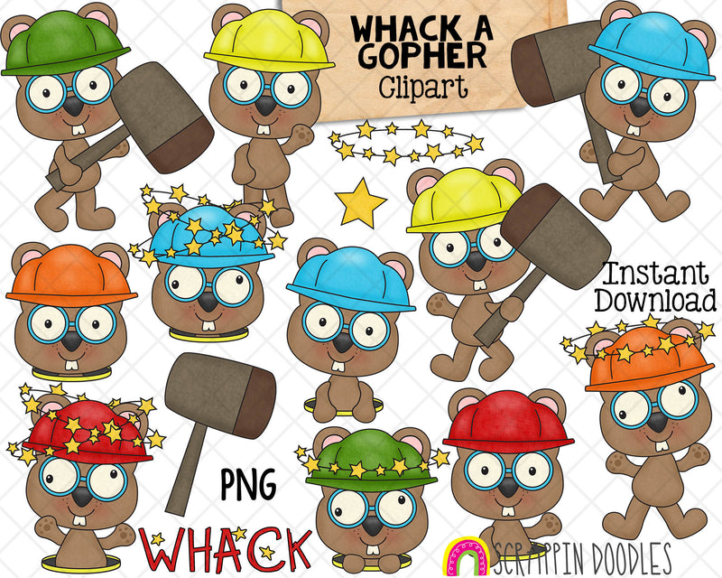 Whack A Gopher Clip Art - Ground Squirrel - Pocket Gophers - Commercial Use PNG - Whack a mole