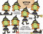 Witch ClipArt - Witch PNG - Halloween Graphics - Commercial Use Sublimation  Graphics