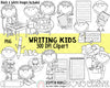 Writing Kids ClipArt - School ClipArt - Word Work ClipArt - Writing Journal ClipArt - Young Author ClipArt -Instant Download - Kids Writing 