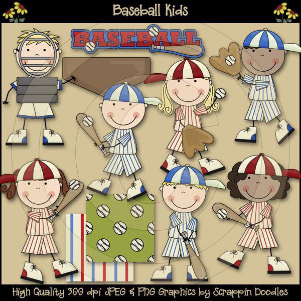 Baseball Kids Clip Art Download